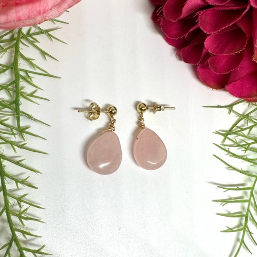 NEW⚜️Rose Quartz Teardrop Earrings